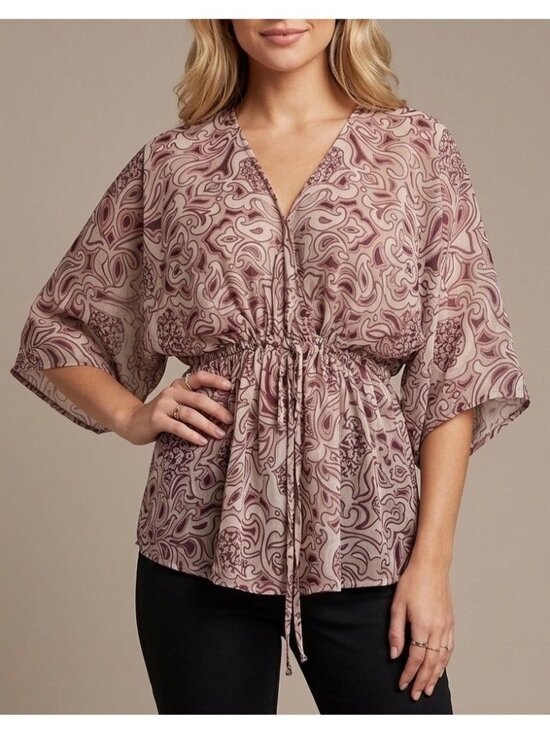 Willow & Clay Tops - Bloomingdale’s x Willow & Clay Tie Front Flutter Sleeve Sheer Top| Coquette Boho